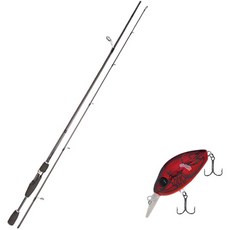 永規產業 Blue Force Starzen 路亞釣竿 S68M + DAMIKI DC-200 硬餌路亞 55mm 307D RED CRAW, 1套
