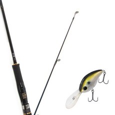 Won Da Avalon捲線式擬餌釣竿 662ML+Damiki DC-300硬餌擬餌 55mm 003 SHAD, 1套