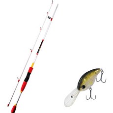 APIS Bass Game XT 路亞釣竿 白色 + DAMIKI DC-300 硬餌路亞 55mm 304H SP AYU, 1套