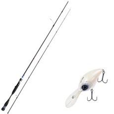 Aomax Neo Black旋轉式擬餌釣竿 S-702ML+Damiki DC-300硬餌擬餌 55mm 002 BLUE HEAD, 1套