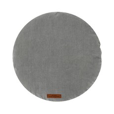BOWELL 復古棉質圓形坐墊套, 深灰色