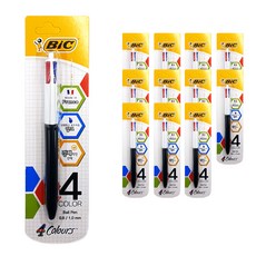 BiC 4色多筆0.8~1.0mm 3p, 黑色的, 12件