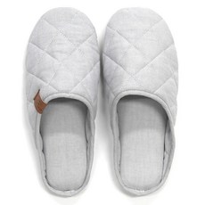 鮑威爾女士復古棉絎縫拖鞋, Gray