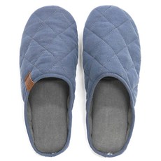 Bo Well 女款復古棉質絎縫拖鞋, Navy