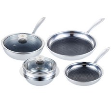 베카 하이브리드 스텐팬 6종 세트, 혼합 색상, 팬 20cm + 웍 24cm + 팬 28cm + 가마솥 18cm + 유리뚜껑 2p, 1개