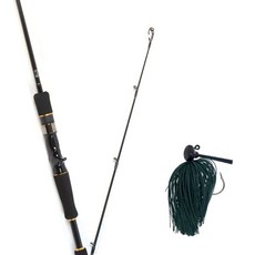 Won Da Avalon擬餌竿 632M 路亞餌+Damiki Skirt Bait DF Touch Jig 10.7g, 02 綠色 + 黑色