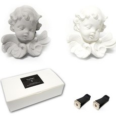 Latique J嬰兒天使石膏芳香劑 灰色+白色, 乾淨的棉花