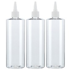 병도매닷컴 투명 뾰족 흰색마개 공병 AC500, 500ml, 3개