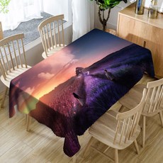 ECODY 風景造型桌巾, 情侶薰衣草, 137 x 137 厘米