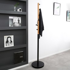 홈앤하우스 너도밤나무 스테어 스탠드 행거, 블랙
