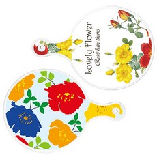 Loem Design 上菜砧板 2入 Lovely Flower 圓形板套組, Lovely Flower 圓形, 菊花藍玉色圓形, 1套