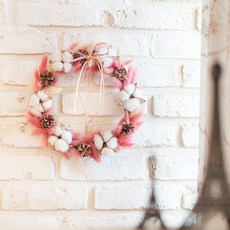 엠디자인 목화 라그라스 리스, 핑크