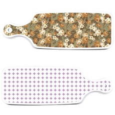 Roem Design 上菜砧板 2件組 圓形圖案 粉彩紫套組, 圓形圖案粉彩紫, 土色花卉, 1套