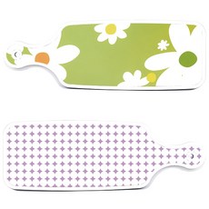 Roem Design 上菜砧板 2入 圓形圖案 粉彩紫組, 圓形圖案粉彩紫, floral design白色連翹花, 1套