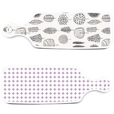 Roem Design 上菜砧板 2件組 圓形圖案 粉彩紫色, 圓形圖案粉彩紫, 木紋線條藝術圖, 1套