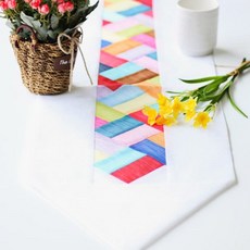 韓國亞麻拼布桌巾, 隨機出貨, 200*30.5cm