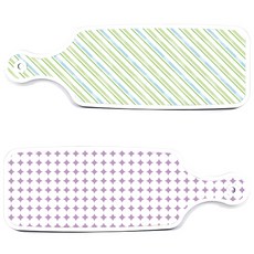 Roem Design 上菜砧板 2入 圓形圖案 粉彩紫色組, 圓形圖案粉彩紫色, 藍白色斜紋, 1套