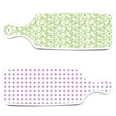 Roem Design 上菜砧板 2件組 圓形圖案 粉彩紫 套組, 圓形圖案粉彩紫, 綠磚圖案, 1套