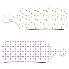 로엠디자인 서빙 도마 보드 2p 원형패턴 파스텔 보라 세트, 원형패턴파스텔보라, Happy삼각패턴, 1세트