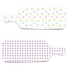 Roem Design 上菜砧板 2入 圓形圖案 粉彩紫色組合, 圓形圖案粉彩紫色, 馬卡龍, 1套