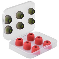 Kalron 耳機耳塞 記憶海綿 6入 + 矽膠 6入, 單一商品, 紅色,黑綠色, 1個