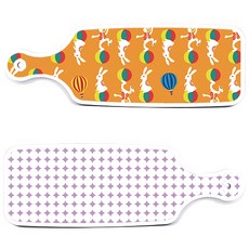 Roem Design 上菜砧板 2件組 圓形圖案 粉彩紫色套組, 圓形圖案粉彩紫, 兔子2, 1套