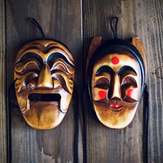 Palbok [傳統工藝品] 河回面具套組（小） 給外國人的傳統紀念品, 自由