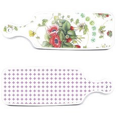 Roem Design 上菜砧板 2件組 圓形圖案 粉彩紫套組, 圓形圖案粉彩紫, 野草莓藝術圖案, 1套