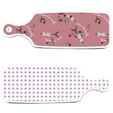 Roem Design 上菜砧板 2入 圓形圖案 粉彩紫組, 圓形圖案粉彩紫, 紫色藝術夾, 1套