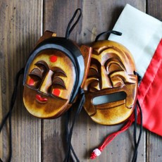 韓國傳統工藝河回面具2入組, 純色