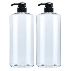 Glassdomae AC1000 透明按壓瓶, 1L, 2個