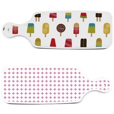 Roem Design 上菜砧板 2入 圓形圖案 粉彩粉色組合, 圓形圖案 粉彩粉色, 硬質, 1套