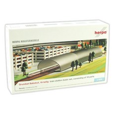 HERPA複製品1/500 Inter City Express Station HE520201DI 火車站停靠站模型, 1個