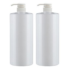 Glassdomae AC1000 白色廚房按壓瓶 白色壓頭 空瓶, 1L, 2個