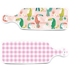 Roem Design 上菜砧板 2件組 格紋粉彩粉紅套組, 格紋粉彩粉紅, 九官鳥粉紅, 1套