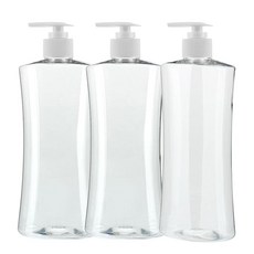 병도매닷컴 AA500 투명 주방 디스펜서 범프 흰색마개 공병, 500ml, 3개