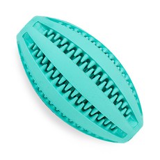 DING DONG PET 寵物狗乳膠潔牙橄欖球玩具, 薄荷, 1個