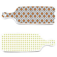 Roem Design 上菜砧板 2入 圓形圖案粉彩淺綠色組合, 圓形圖案粉彩淺綠色, 閃亮圖案, 1套