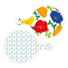 Roem Design 圓形上菜板 菊花藍白 + 芭蕾, 混合顏色, 1套