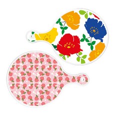 Roem Design 圓形托盤 菊花藍白色 + 粉紅蜜桃, 混合顏色, 1套