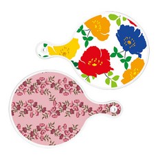 Roem Design 圓形上菜板 菊花藍白 + 櫻花, 混合顏色, 1套