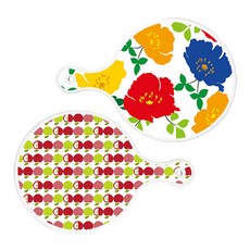 Roem Design 圓形上菜板 菊花藍白色 + 蘋果白, 混合顏色, 1套