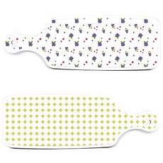 Roem Design 圓形圖案粉彩淺綠上菜板 2件組, 圓形圖案粉彩淺綠板, 藍莓板, 1套