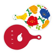 Roem Design 圓形上菜板 菊花藍白 + 肉紅色, 混合顏色, 1套