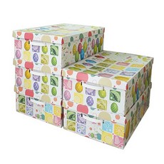 케이케이컴퍼니 모던 소품 정리함박스 정리함 컬러코팅 뚜껑식정리함-패턴 5P, 패턴, 5개