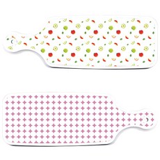 Roem Design 上菜砧板 2件組 圓形圖案 粉彩粉紅色 套組, 圓形圖案粉彩粉紅, 蘋果籽, 1套