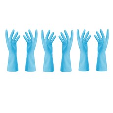 블럭마트 주방 욕실 고무 장갑 블루 M, 중(M), 3개