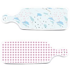 Roem Design 上菜砧板 2入 圓形圖案 粉彩粉紅色組合, 圓形圖案粉彩粉紅, 印花墨綠色, 1套