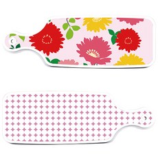 Roem Design 上菜砧板 2入 圓形圖案 粉彩粉紅色組合, 圓形圖案粉彩粉紅, 菊花粉紅, 1套