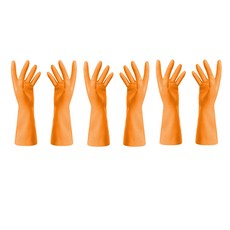 블럭마트 주방 욕실 고무 장갑 오렌지 L, 3개